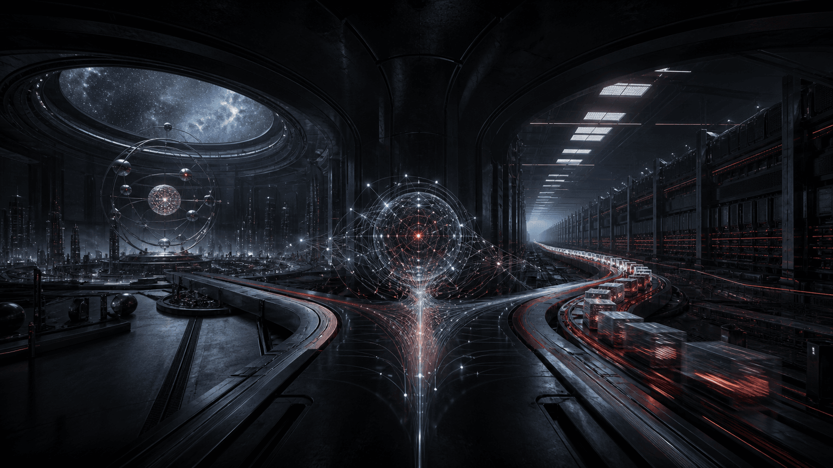 A shared neural lattice branching toward scientific research and model delivery